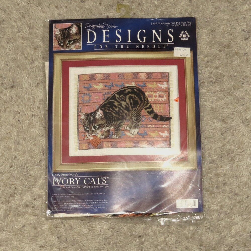 Counted Cross Stich Ivory Cats 5605
